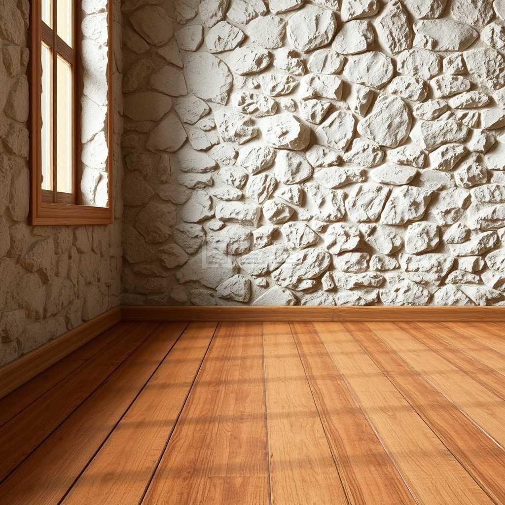 巖壁和木地板。